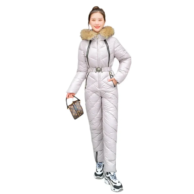 -30°C Snowsuit Women’s One-Piece Ski Jumpsuit – Warm Snowboarding Jacket, Outdoor Winter Bodysuit, Female Tracksuit Playsuit