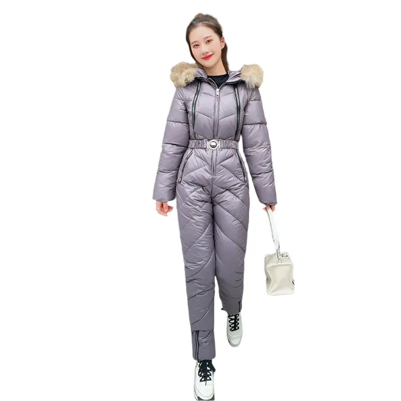 -30°C Snowsuit Women’s One-Piece Ski Jumpsuit – Warm Snowboarding Jacket, Outdoor Winter Bodysuit, Female Tracksuit Playsuit