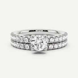 1 2/5 ctw Round Diamond Side Stone Bridal Set