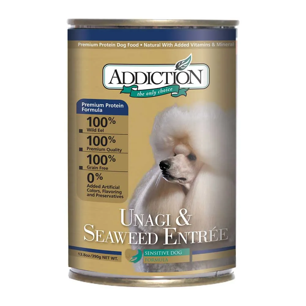 Addiction Unagi & Seaweed Entree Canned Dog Food 390g