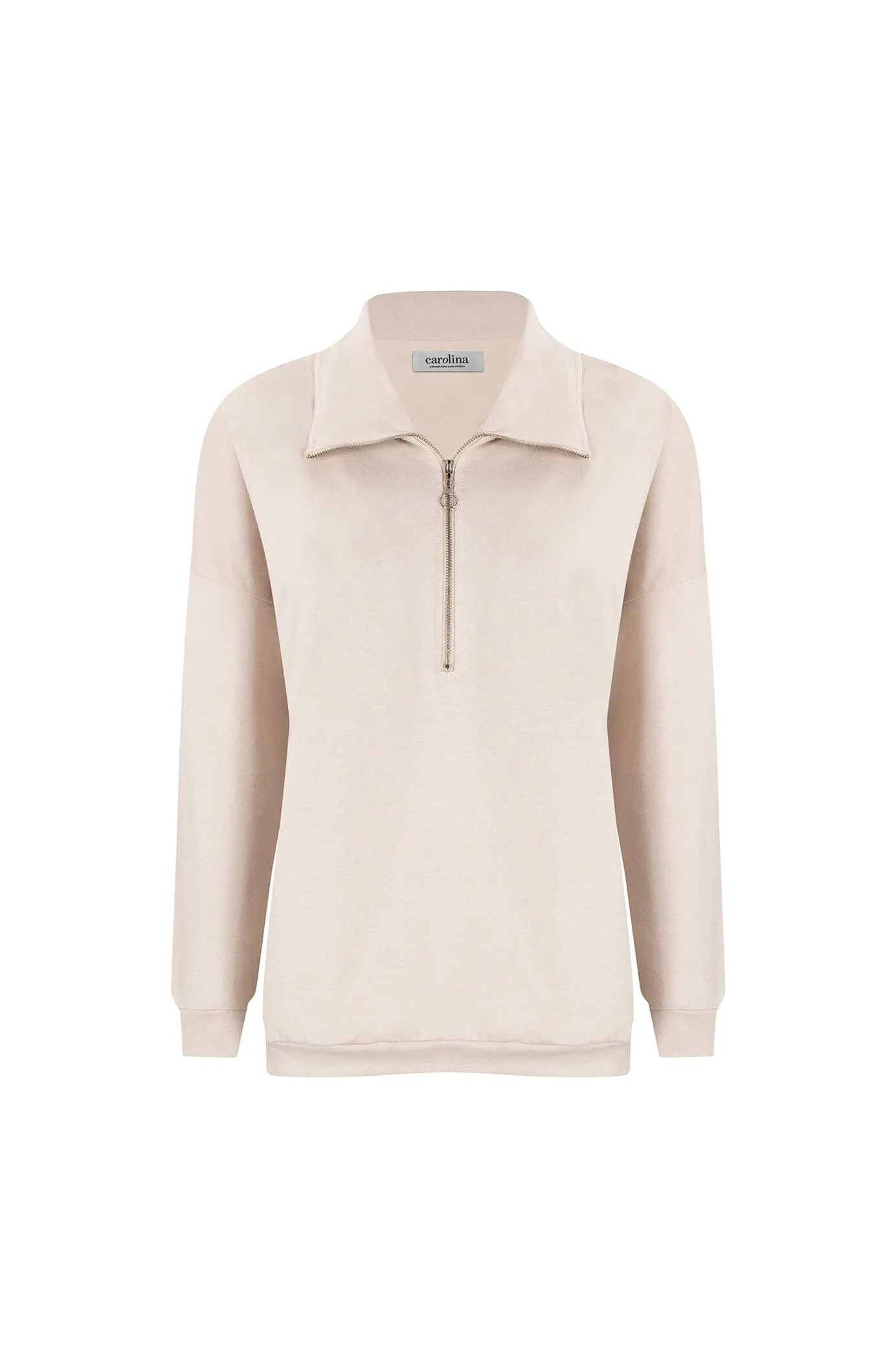 Amara Half Zip Jumper Beige