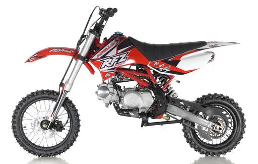 Apollo DB-X14 Ultra-Elite 125cc Pit / Dirt Motorcycle-14-inch front tire, 4-speed semi-automatic transmission, 30-inch seat height--OFF ROAD ONLY, CA Legal