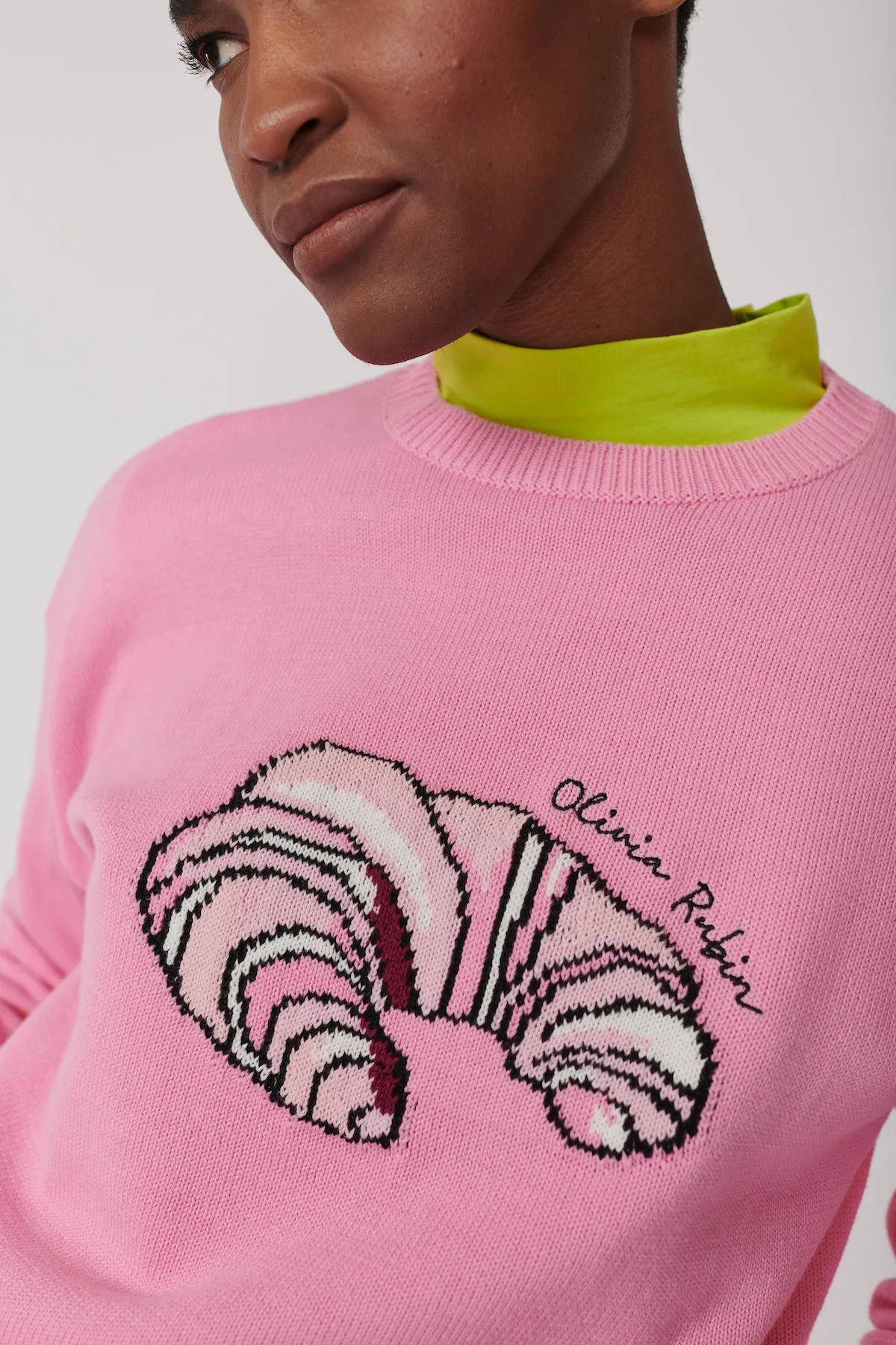 Aria Pink Croissant Jumper