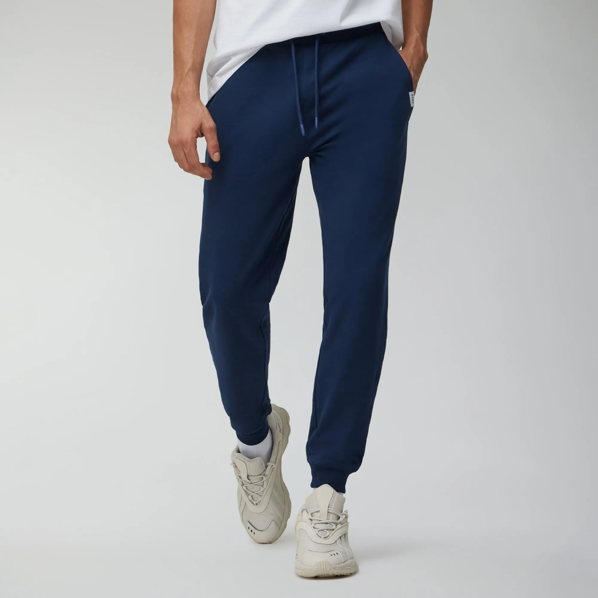 Ascent French Terry Cotton Blend Joggers Midnight Blue