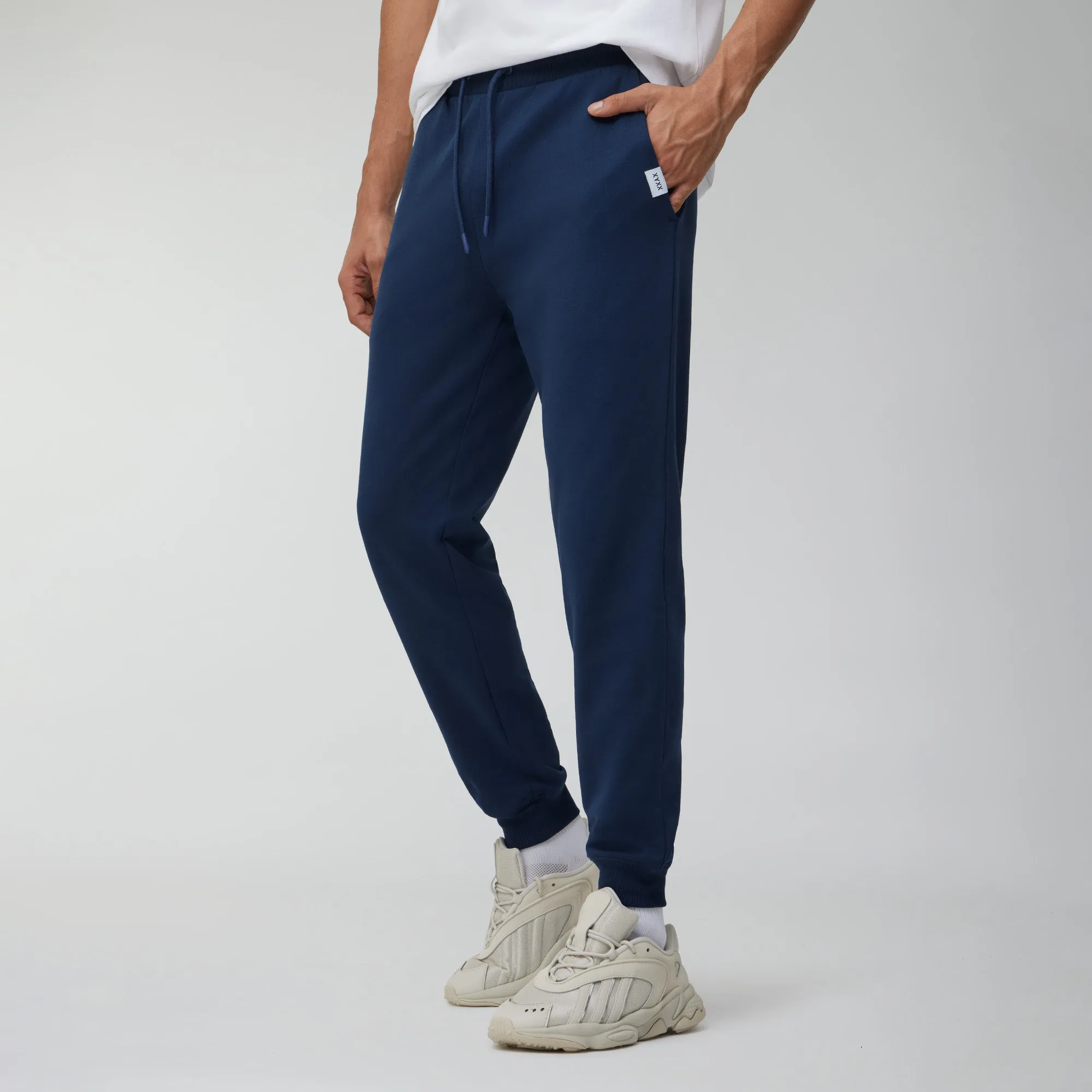 Ascent French Terry Cotton Blend Joggers Midnight Blue