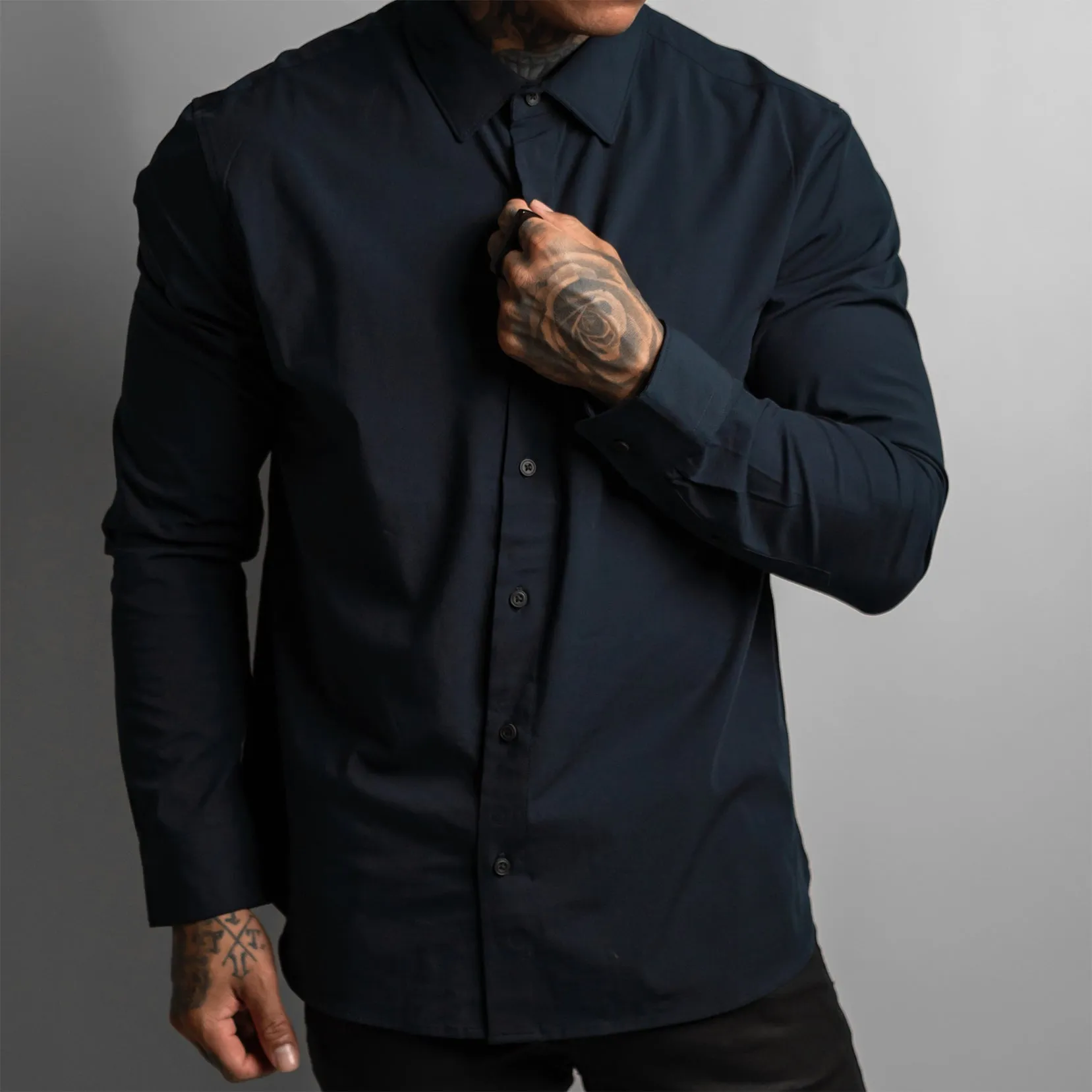 Avant-Garde Button Up - Navy