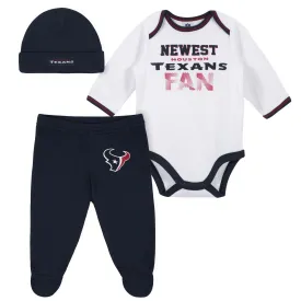 Baby Boys Houston Texans 3-Piece Bodysuit, Footed Pant, and Cap Set