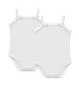 Baby Ribbed 2pc Bodysuit - White