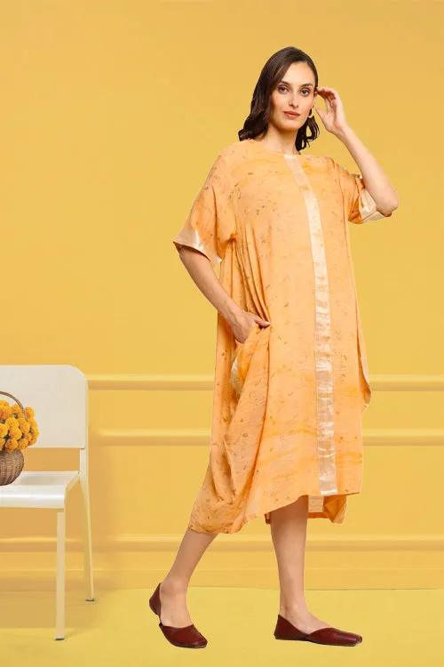 Bageeya "Aamrapali"  Handwoven Slub Cotton Dress