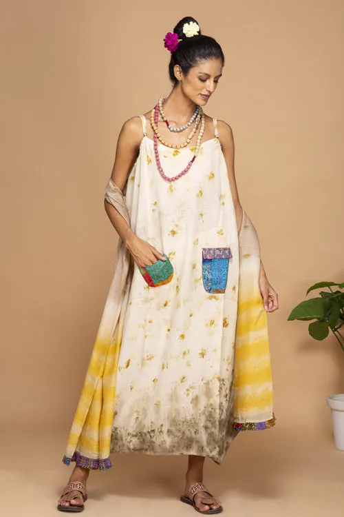 Bageeya “Sunflower” Natural Dyed Organic Cotton Strap Dress