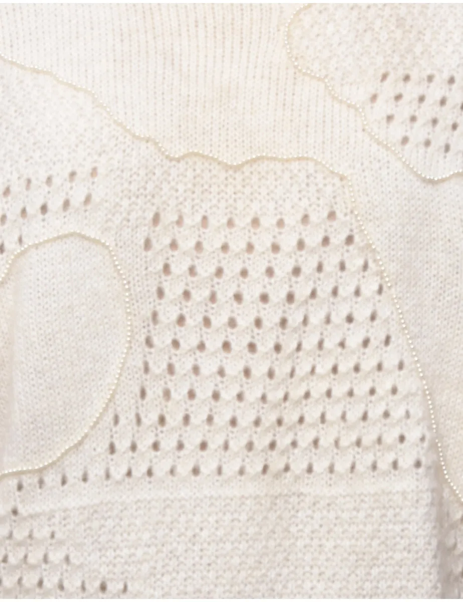 Beaded Crochet Jumper - M