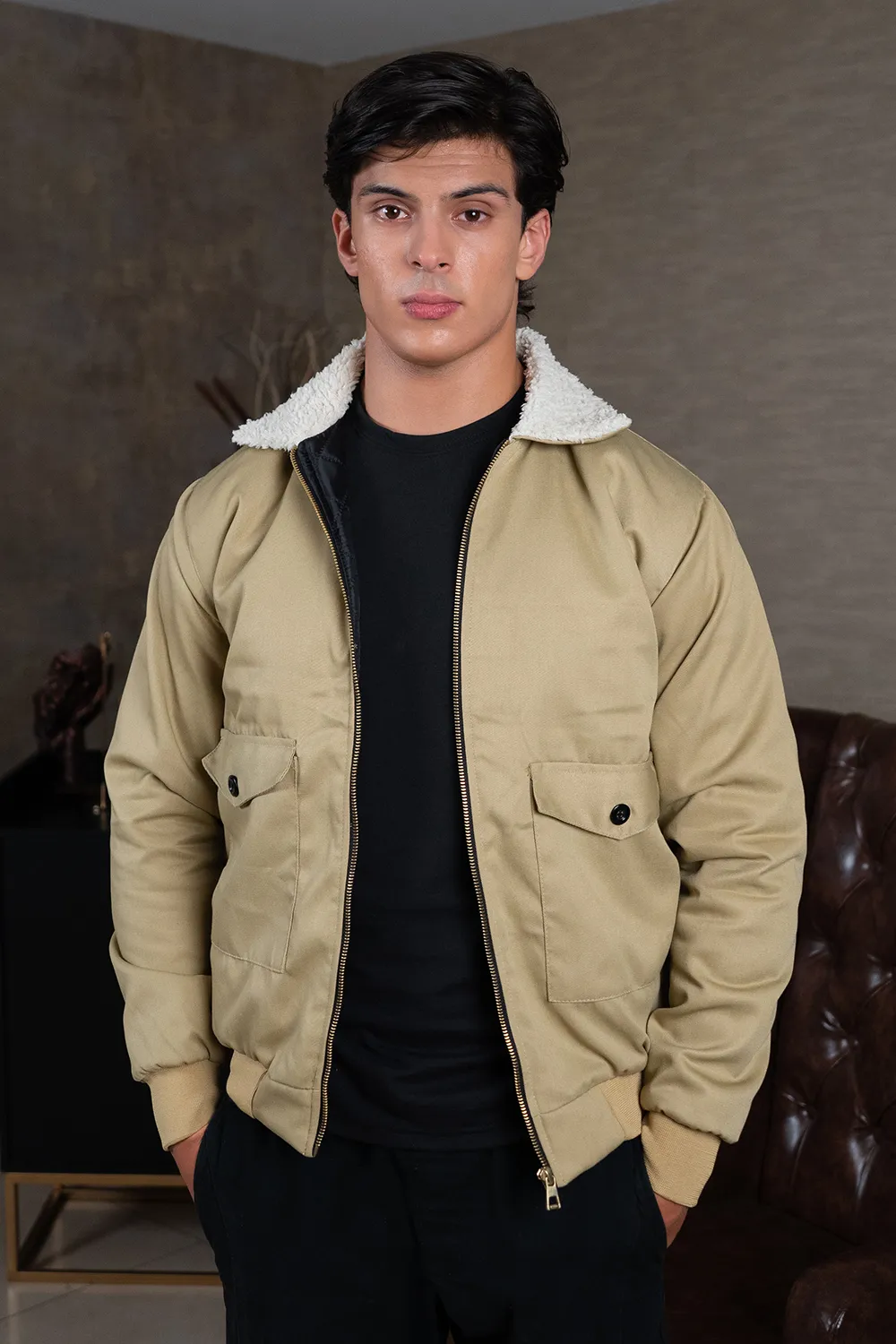 Beige Sherpa Jacket