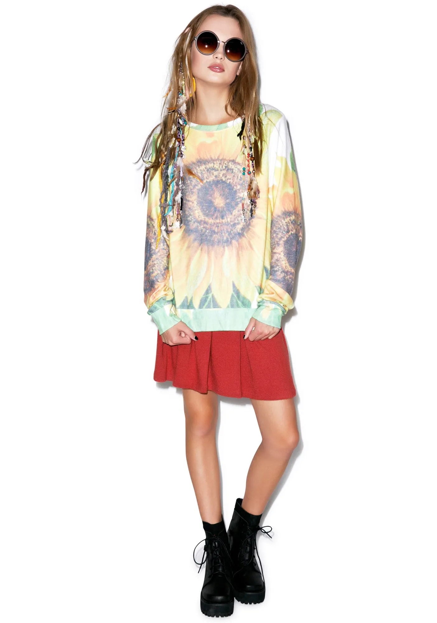 Big Sunflower Baggy Beach Jumper