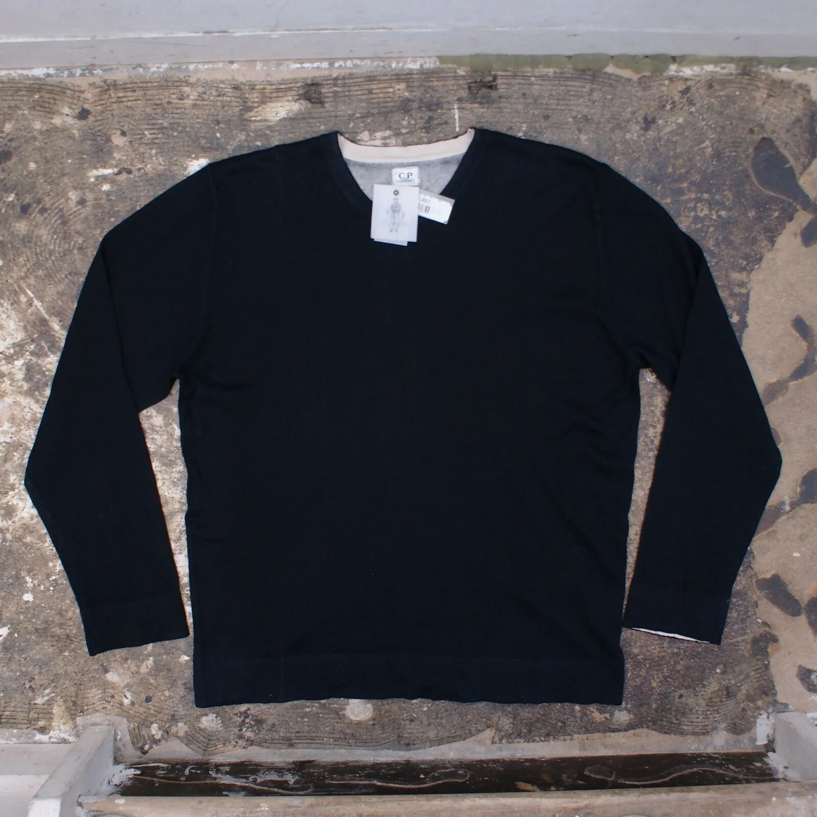 Black Hand Printed Cotton Knit Jumper