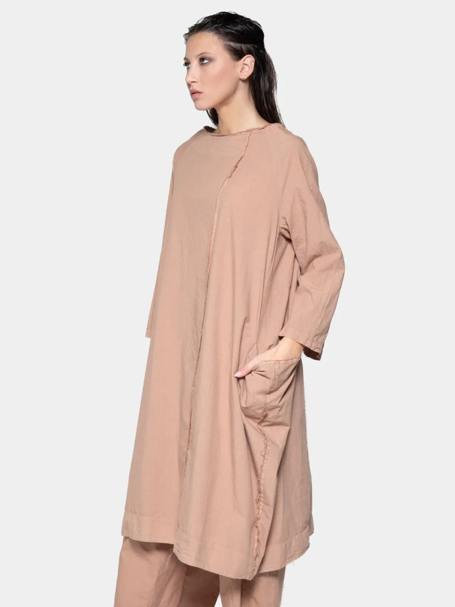 Boat Neck Front Seam Organic Cotton Dress