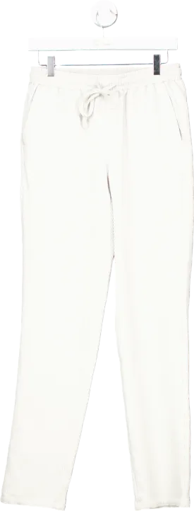 BooHooMan White Ribbed Joggers UK S