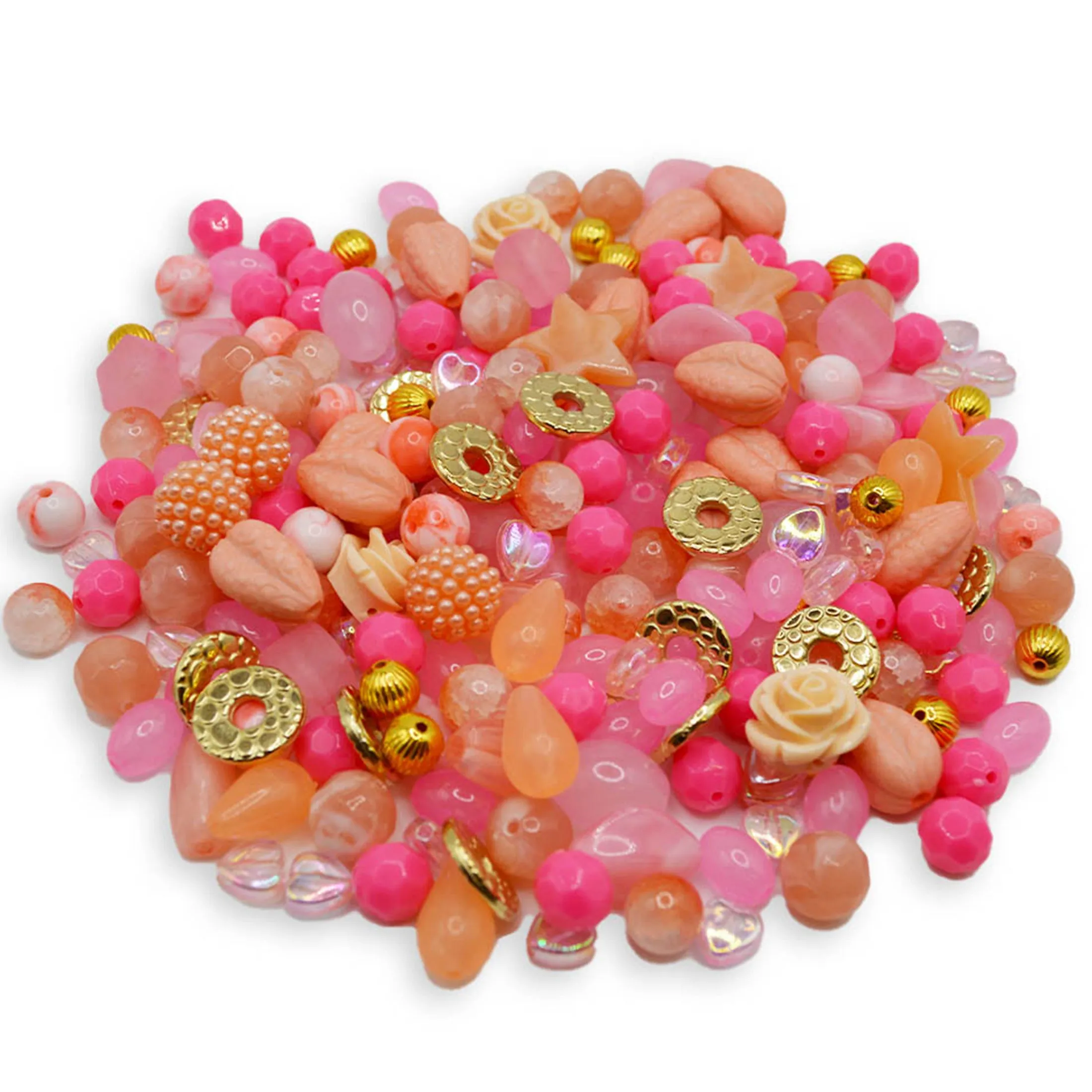 Bulk Bead Assortment In Pink