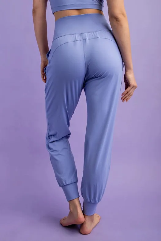 Butter Soft Joggers with Pockets Blue Hyacinth