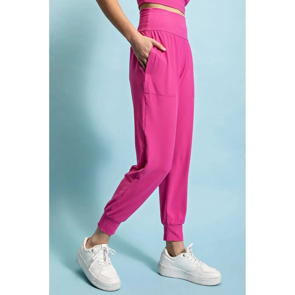 Butter Soft Joggers with Pockets Sonic Pink