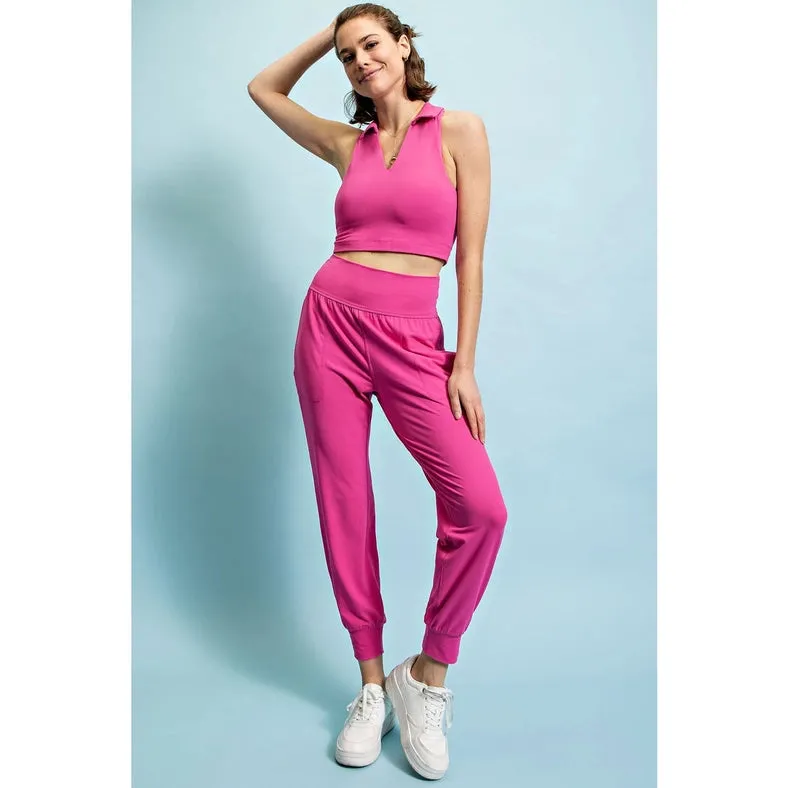 Butter Soft Joggers with Pockets Sonic Pink