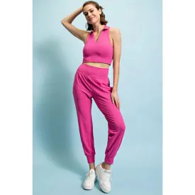 Butter Soft Joggers with Pockets Sonic Pink