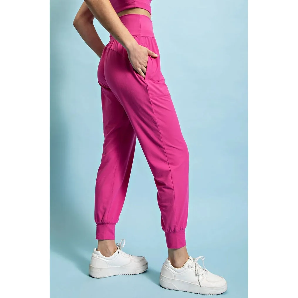 Butter Soft Joggers with Pockets Sonic Pink