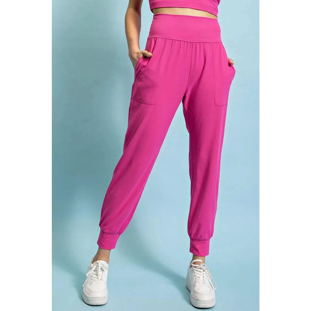 Butter Soft Joggers with Pockets Sonic Pink