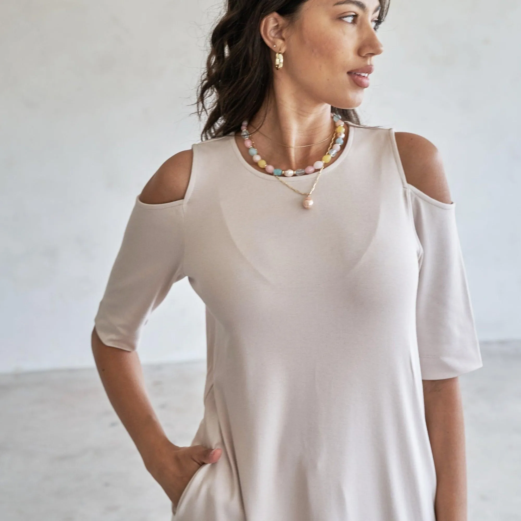 Caspian Cold-Shoulder Tunic/Dress