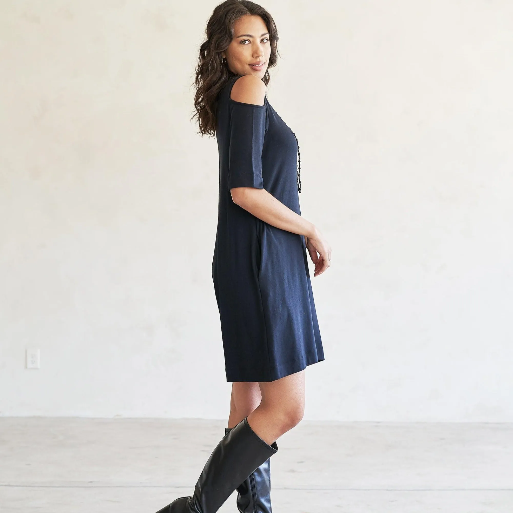 Caspian Cold-Shoulder Tunic/Dress