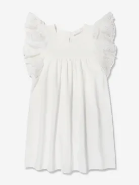 Chloé Girls Ruffle Dress in White