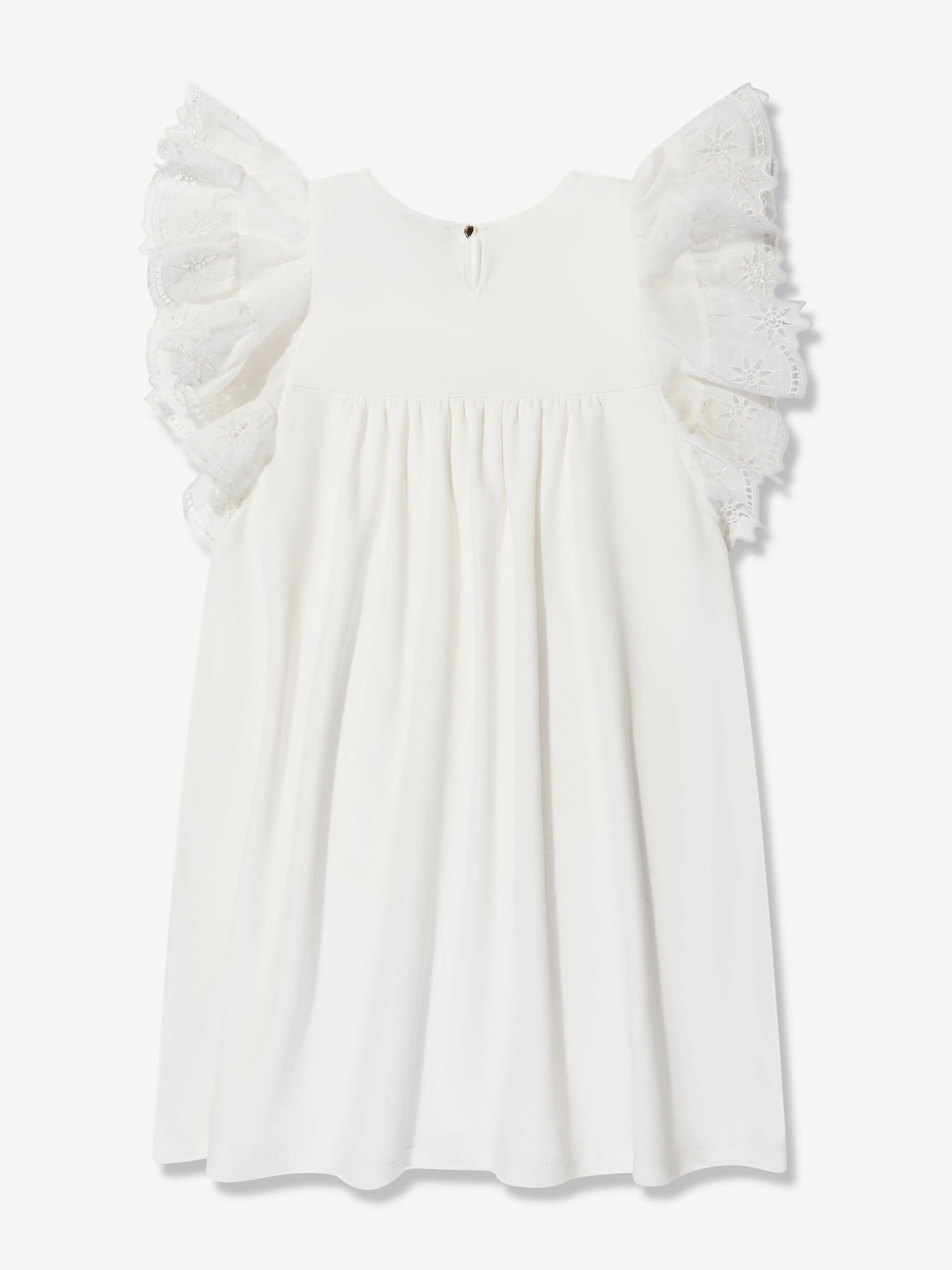 Chloé Girls Ruffle Dress in White