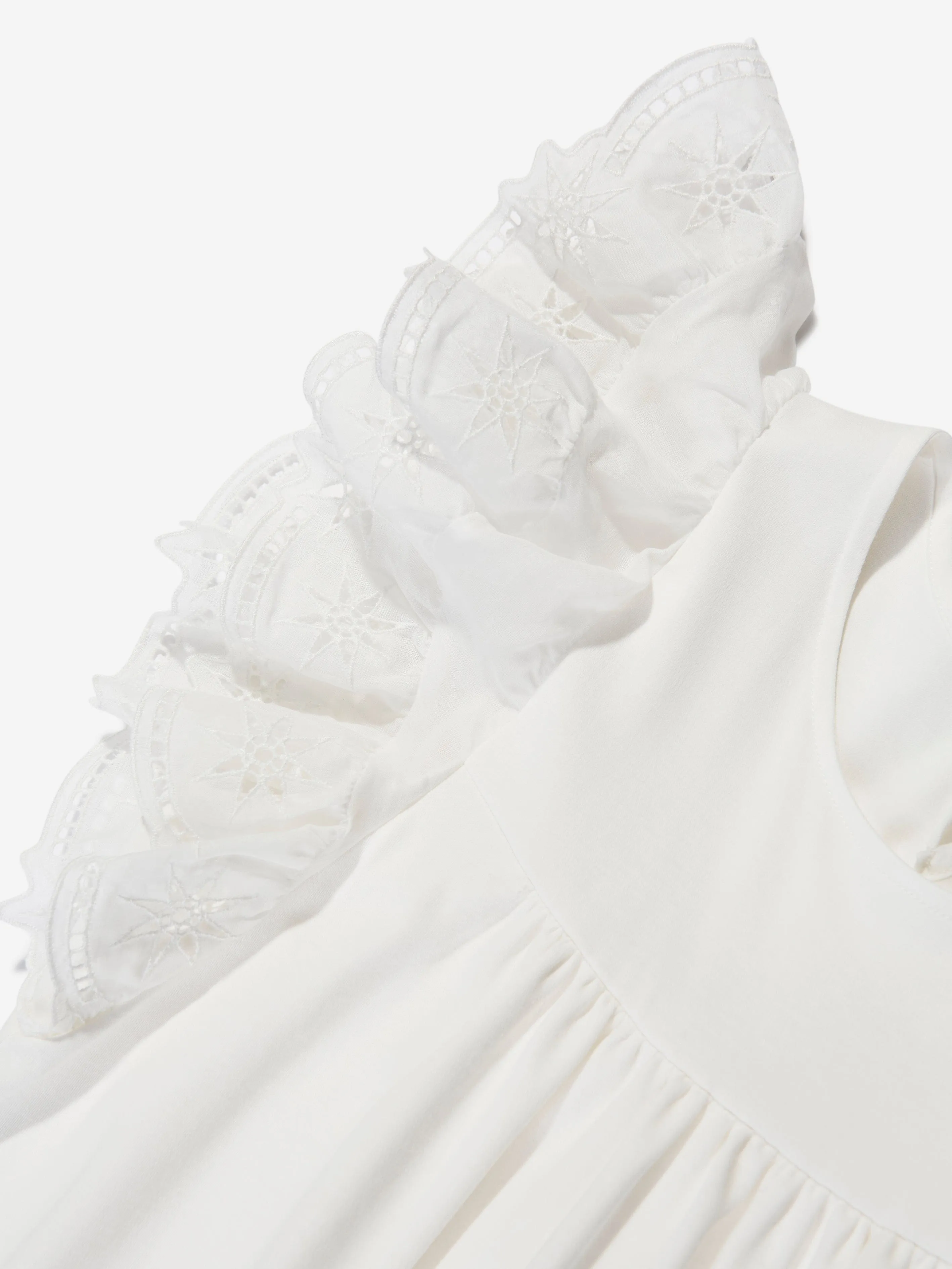 Chloé Girls Ruffle Dress in White