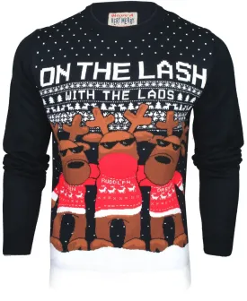 Christmas On The Lash Mens Christmas Jumper - Ink