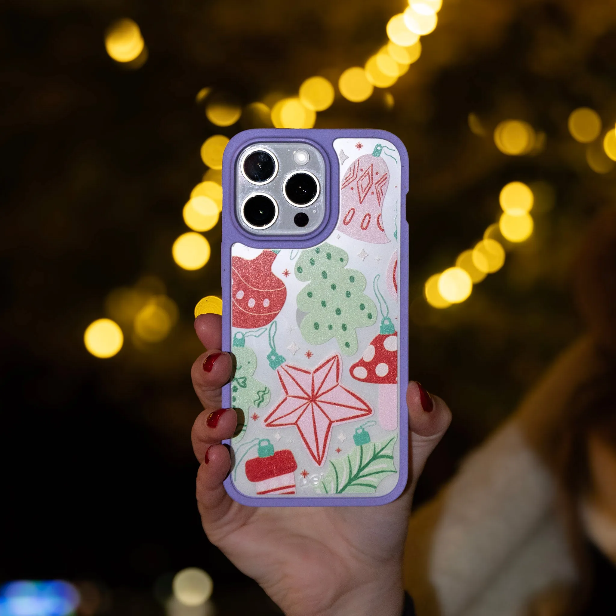 Clear Festive Flair iPhone 16 Case With Lavender Ridge