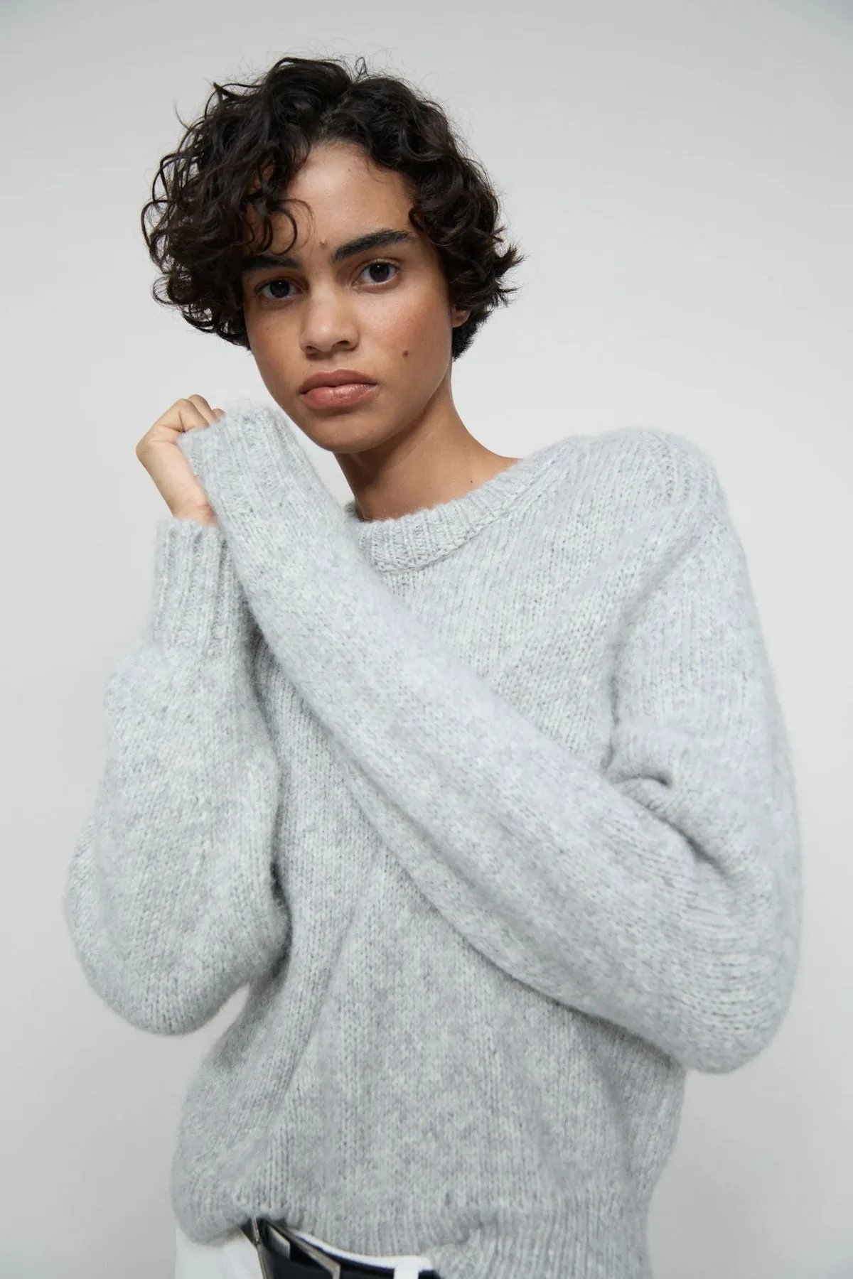 Closed Alpaca Knit Jumper - Light Grey Melange