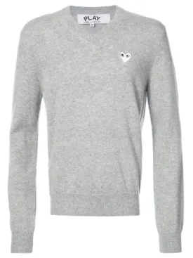 COMME DES GARÇONS PLAY - v-neck jumper with white heart