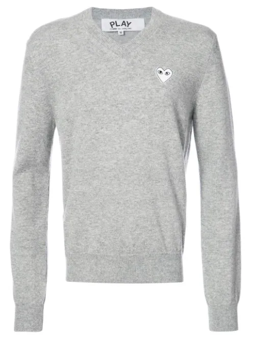 COMME DES GARÇONS PLAY - v-neck jumper with white heart