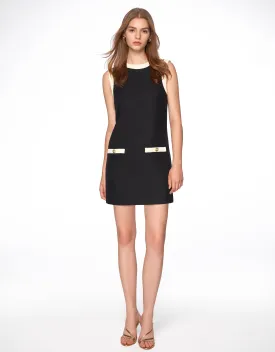 Contrast Detail Shift Dress