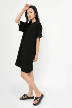 Cotton T-Shirt Dress in Black