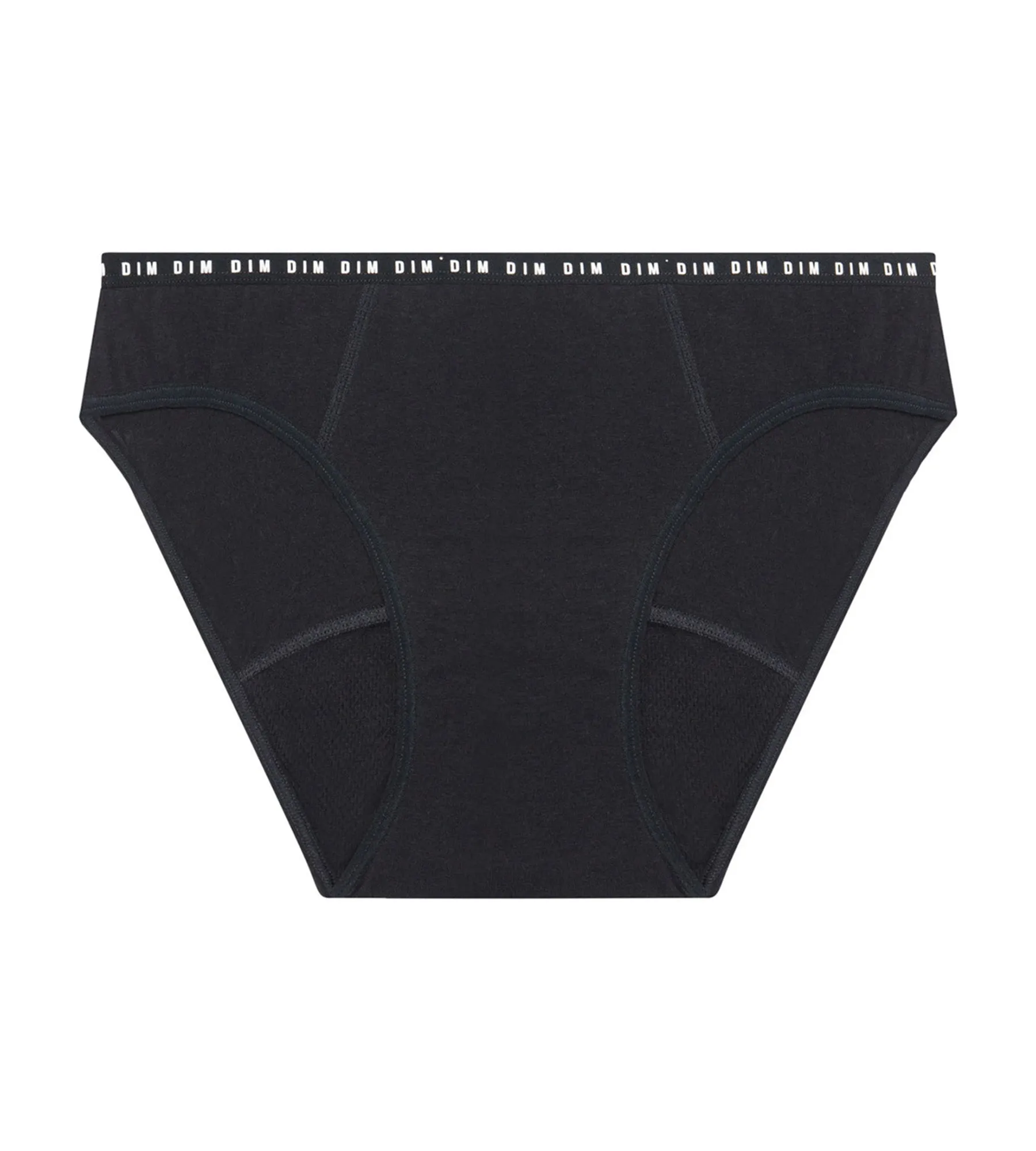 Culotte menstruelle lavable en coton bio noir Flux moyen Dim Protect