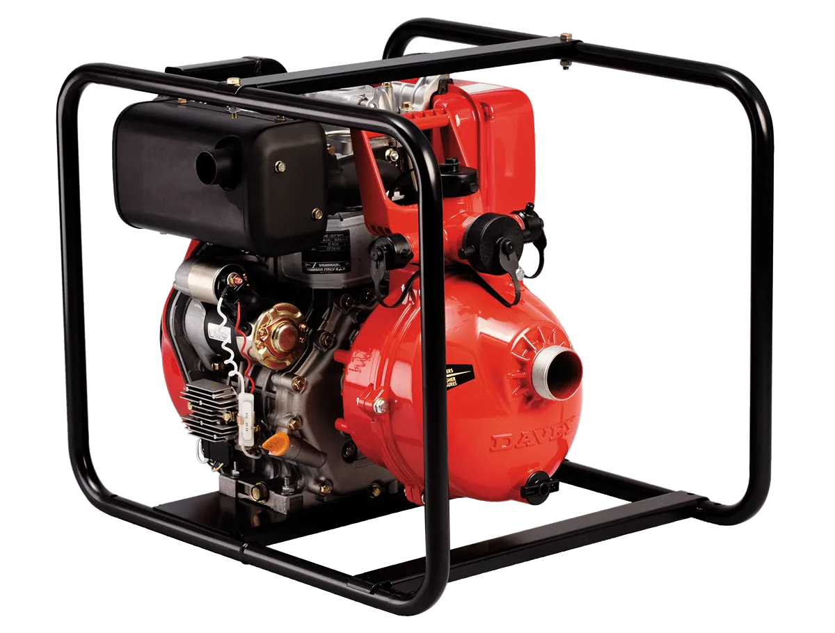 Davey 5210YE/HP 10HP Twin Stage High Pressure Firefighting Pump with 3.5L Yanmar L100N Electric Start Diesel Engine (Max 410LPM/850kPa)