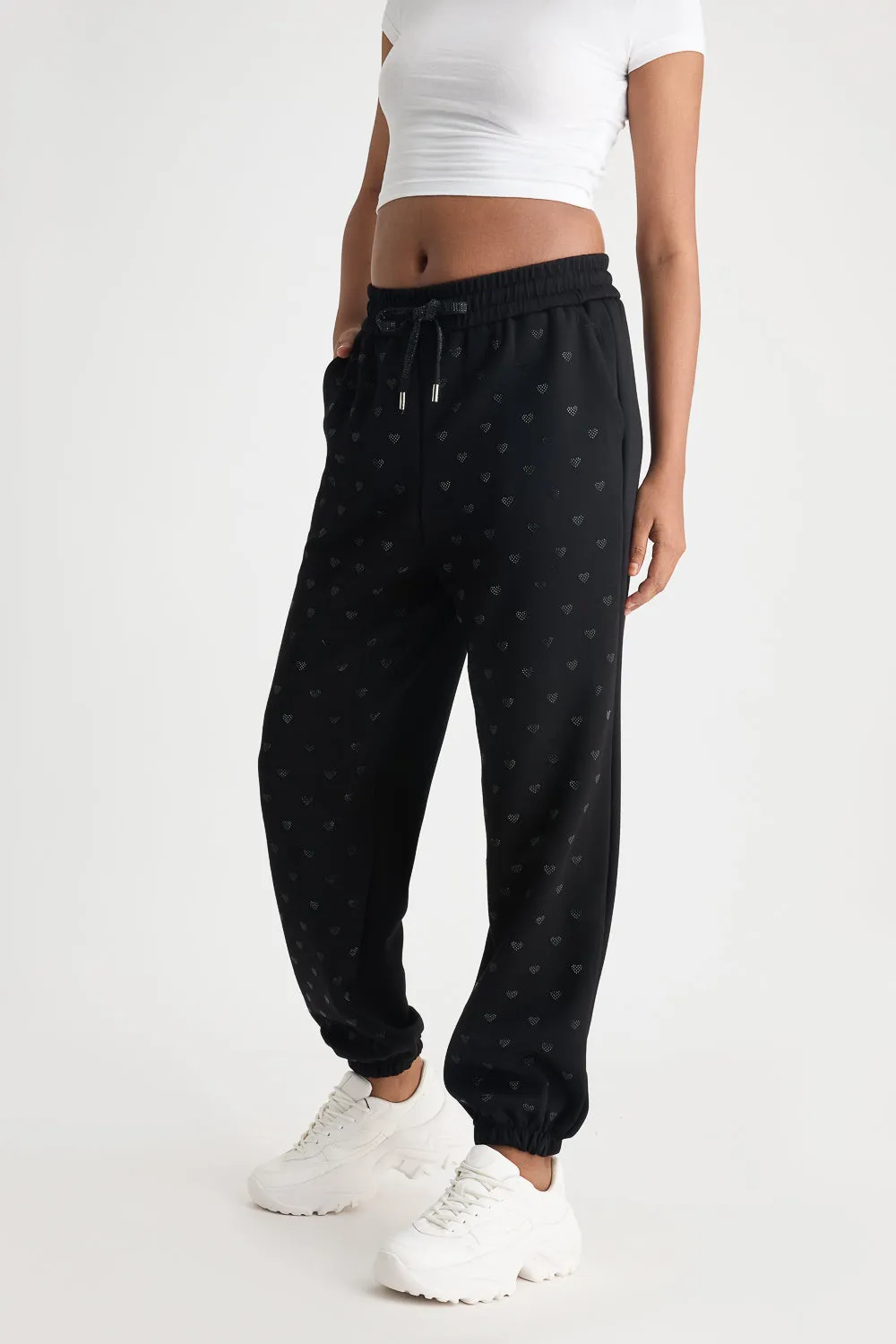 Devil Wears Cupid Black Joggers