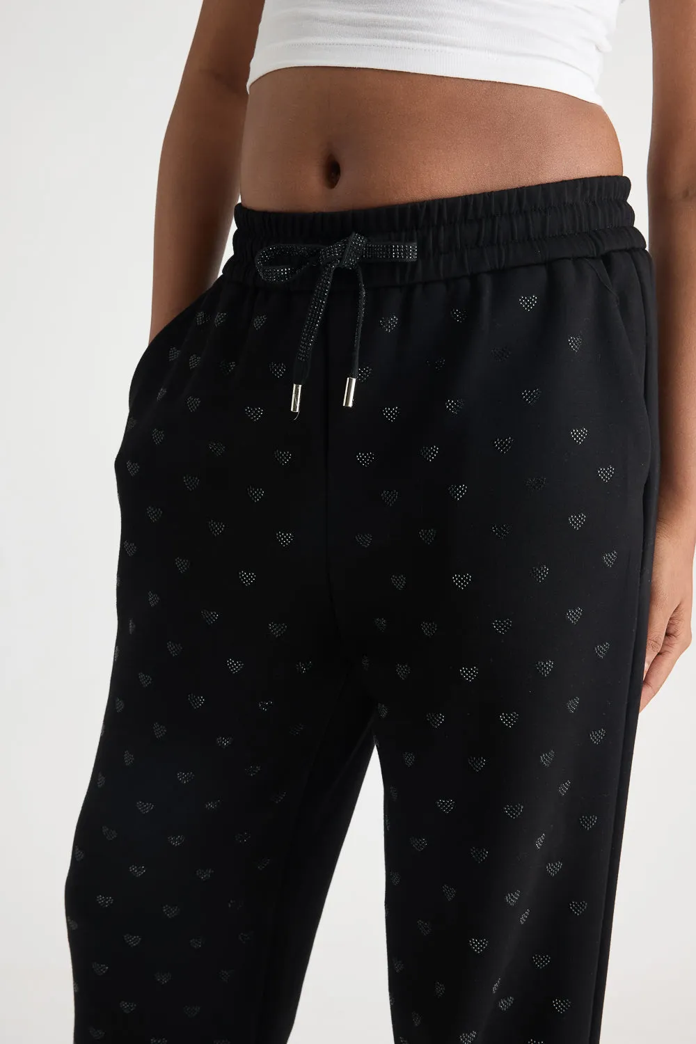 Devil Wears Cupid Black Joggers