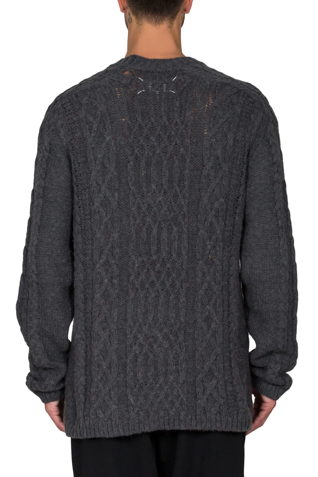 Distressed Cable Knit Jumper