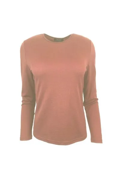 EBAS503.COLOUR.A-H MERINO JUMPER SATIN ELASTIC TRIM ROUND NECK