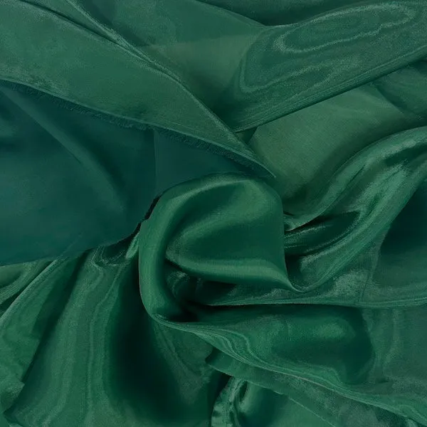 Emerald Green Crystalized Reflective Liquid Silk Chiffon Fabric