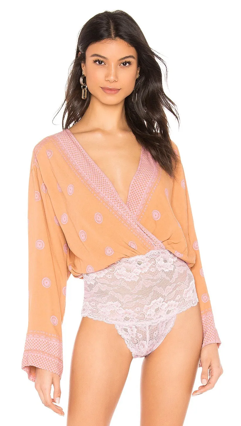 Free People On Board Plunging Bodysuit Brown