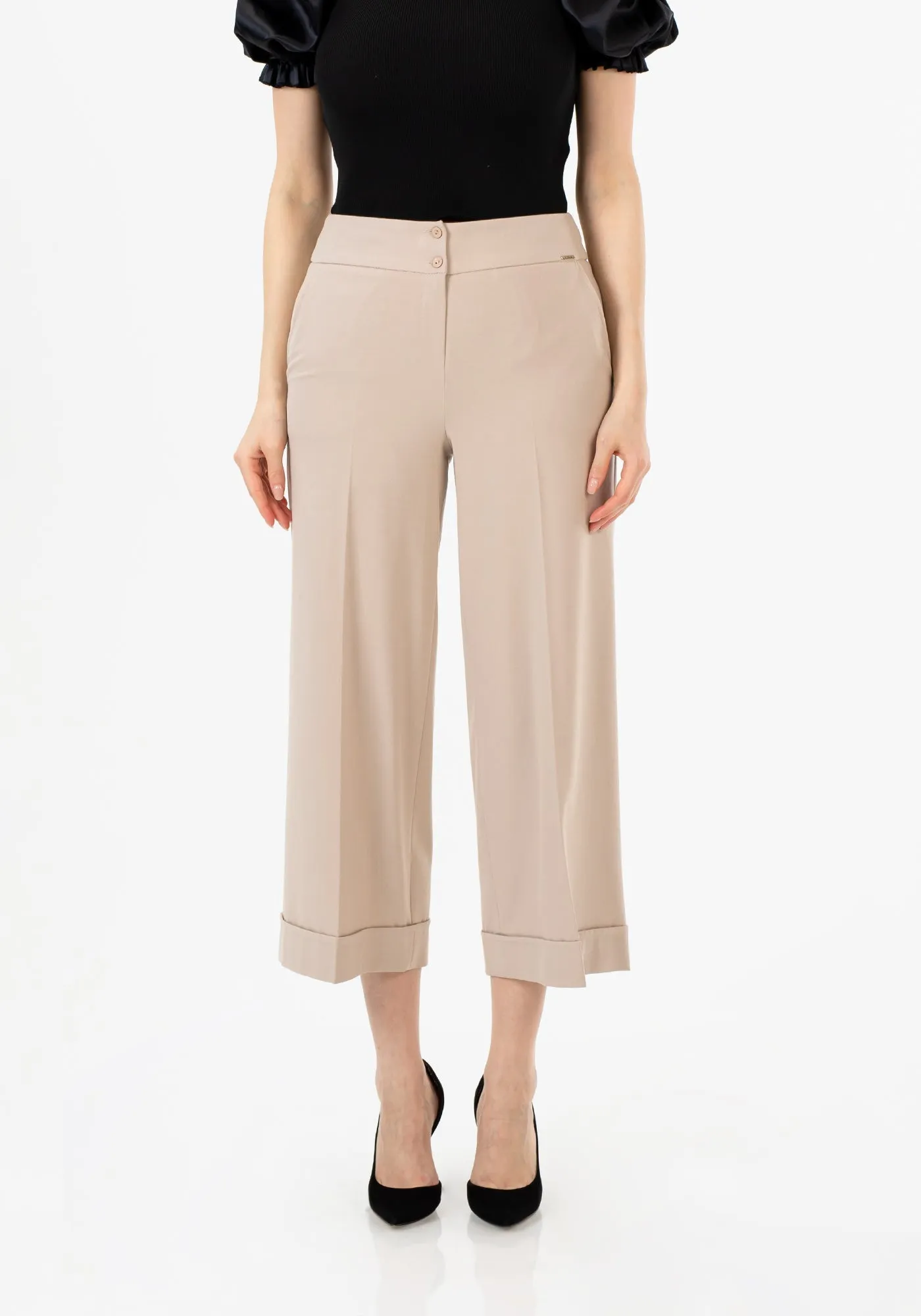 G-Line Stone Wide Leg Cropped Pants