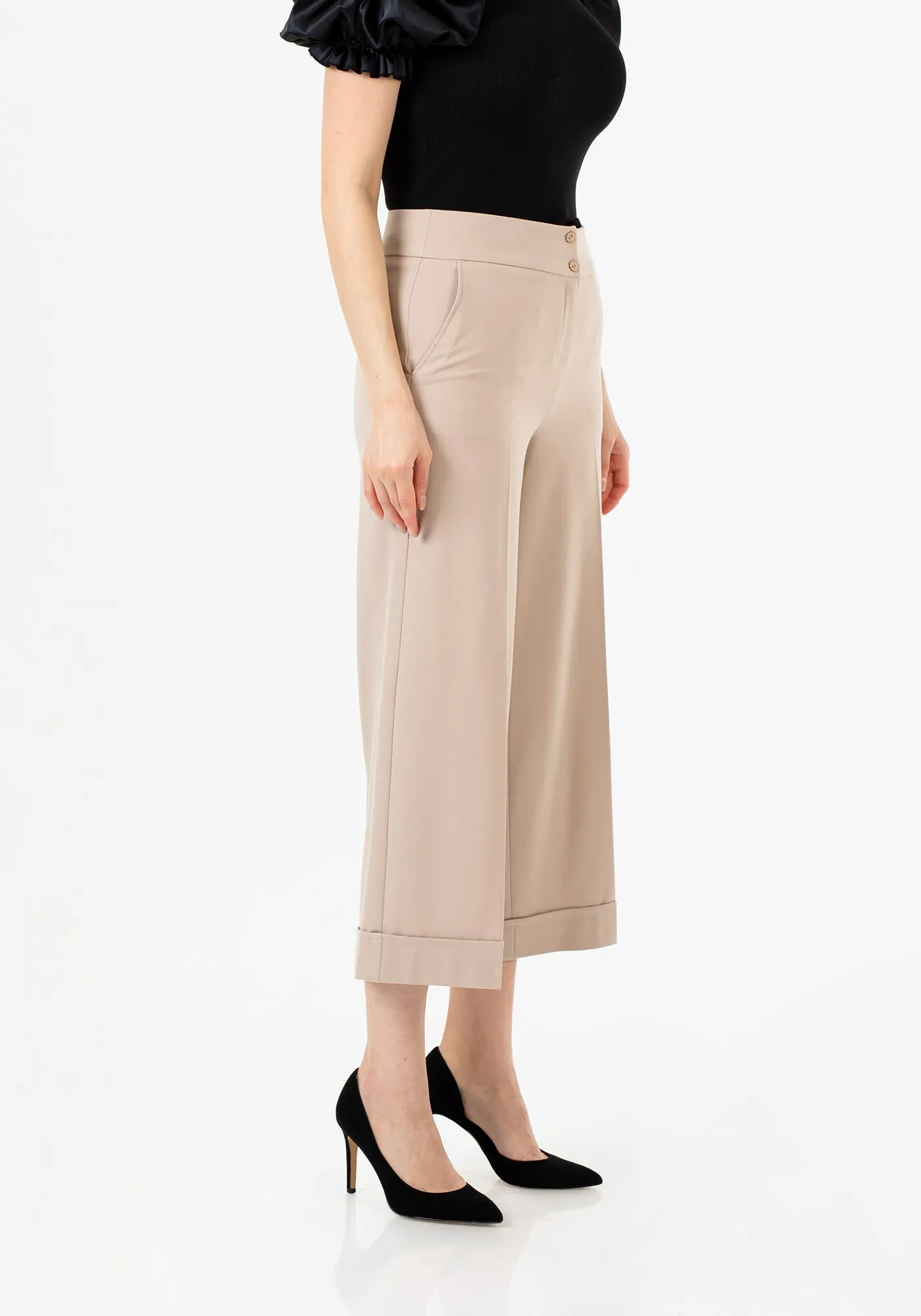 G-Line Stone Wide Leg Cropped Pants