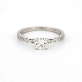 GIA Certified Diamond Engagement Ring in 14k White Gold .53 ct